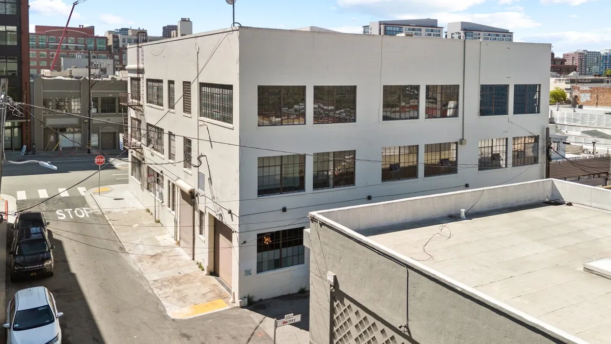 Aerial view of the Brannan St building in SoMa