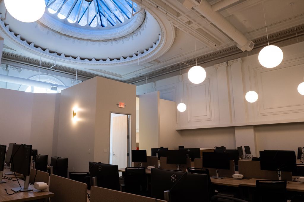 Open workspace under the original dome ceiling, Clement St